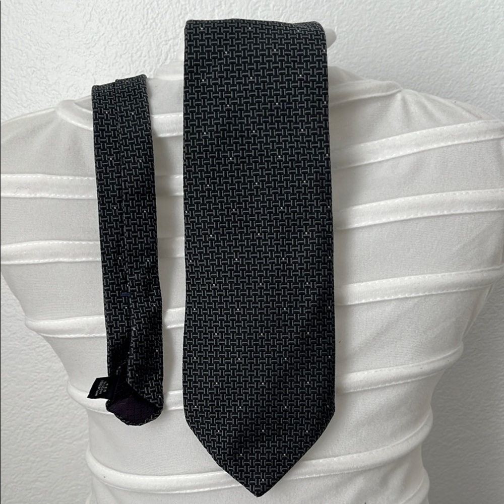 Men's Black Patterned Tie